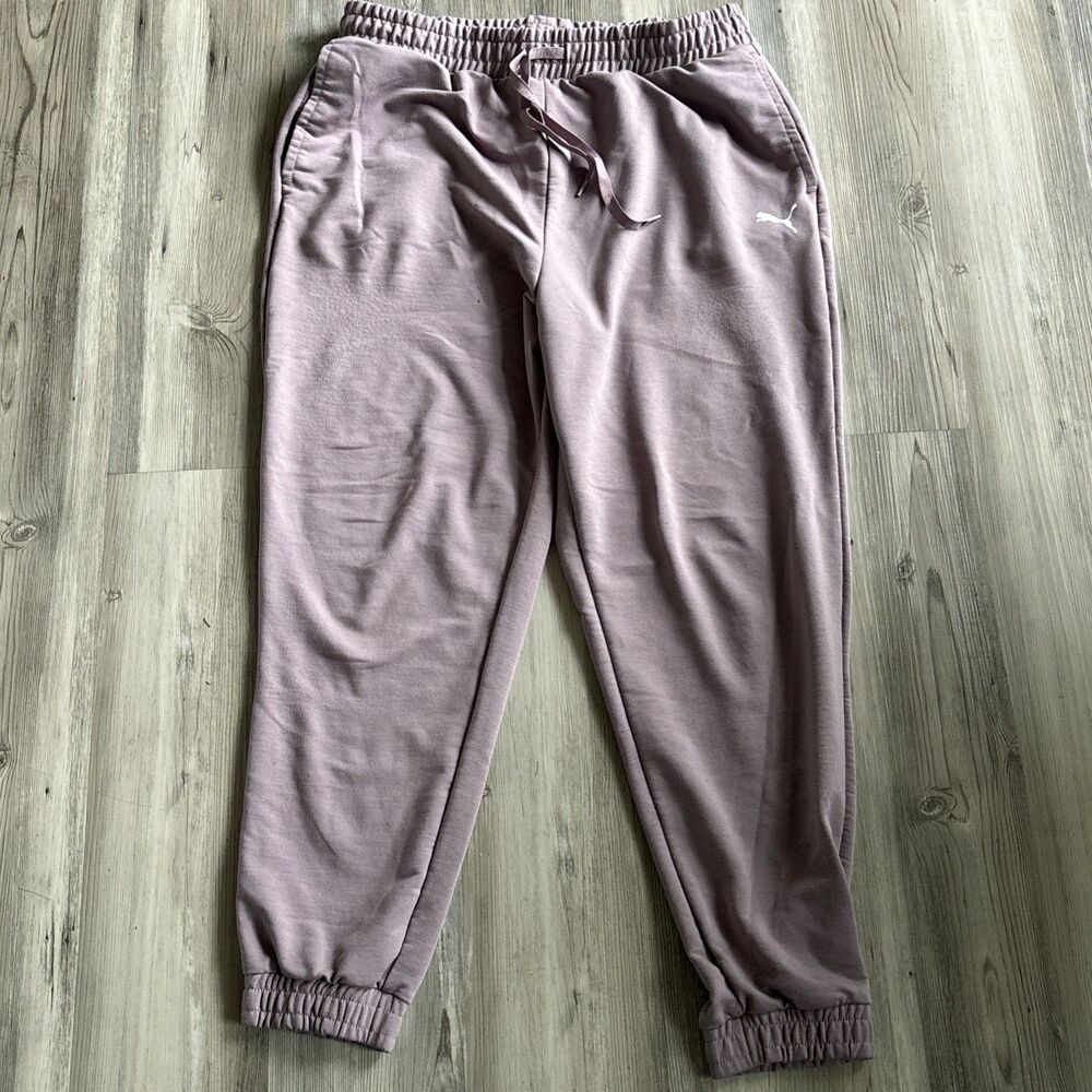 Puma Pants Womens Large Purple Sweatpants Joggers Gym Activewear